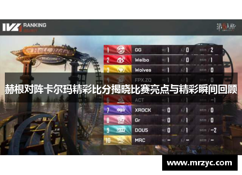 赫根对阵卡尔玛精彩比分揭晓比赛亮点与精彩瞬间回顾